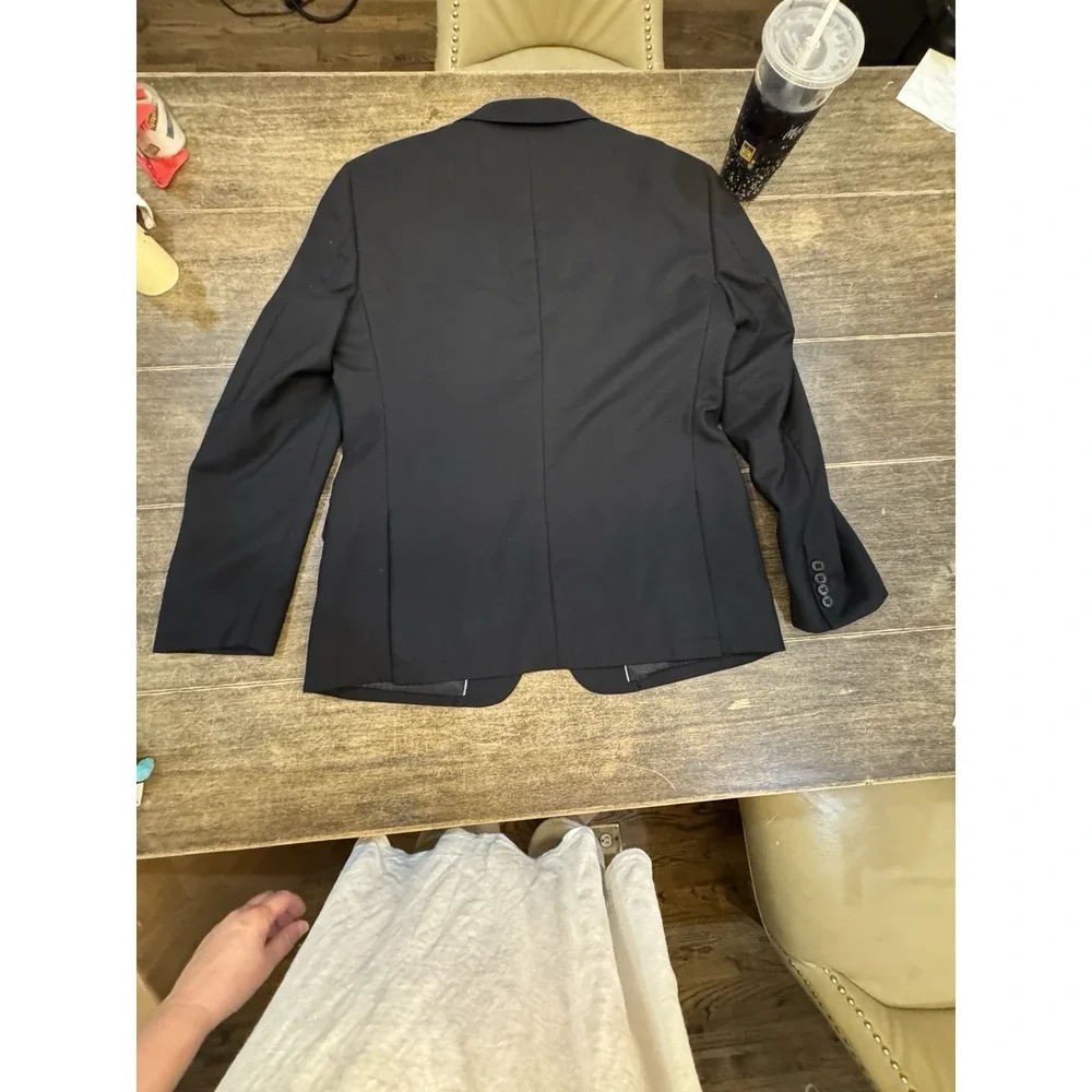 John Varvatos Blazer Men‎ 40R Black Wool Sport Coat Jacket 2 Button Breathable